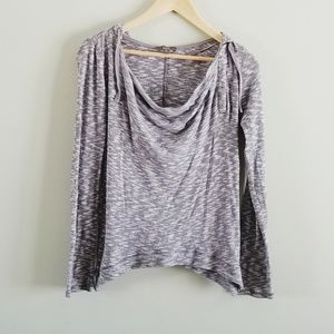 Alo Yoga Grey Light-weight Cowl Neck Hoodie Medium